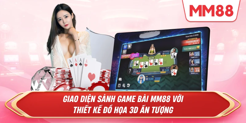Giao diện sảnh Game Bài MM88 với thiết kế đồ họa 3D ấn tượng