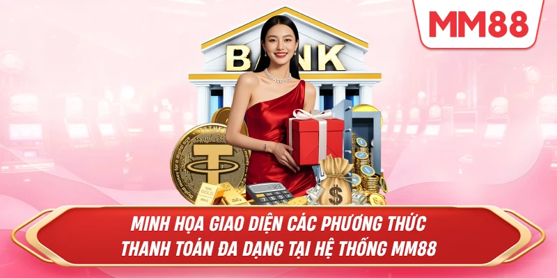 giao diện các phương thức thanh toán đa dạng tại hệ thống MM88